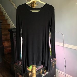 Black Long Sleeved Tunic Top